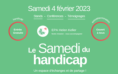 Le samedi du handicap « Vers l’autodétermination » – Colloque de l’EPA Helen Keller le 4 février 2023 de 9h à 17h au Havre (76)