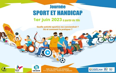 Journée sport et handicap 1er juin 2023 à partir de 10h au Parc du CRMPR les Herbiers, Bois-Guillaume (76)
