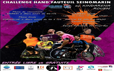 Challenge Hand’ fauteuil Seinomarin les 2 & 3 mars 2024 au Kindarena à Rouen