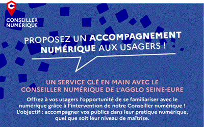 Agglomération Seine-Eure : offre de service du conseiller numérique dans vos structures auprès des usagers